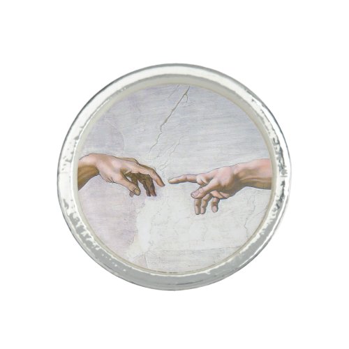 Michelangelo _ Creation of Adam Isolated Ring