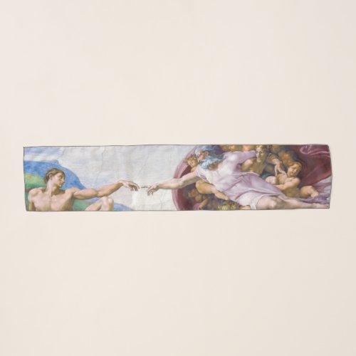 Michelangelo _ Creation of Adam Isolated Scarf