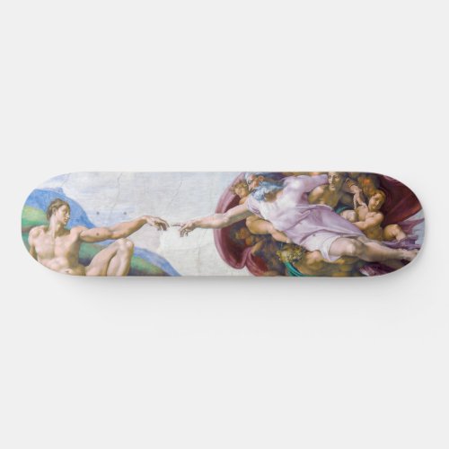Michelangelo _ Creation of Adam Isolated Skateboard