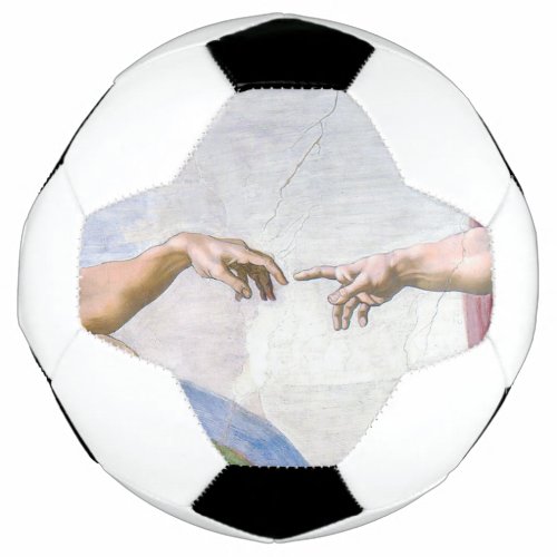 Michelangelo _ Creation of Adam Isolated Soccer Ball