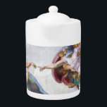Michelangelo - Creation of Adam Isolated Teapot<br><div class="desc">Creation of Adam on the ceiling of Sistine Chapel's - Michelangelo,  1508-1512</div>
