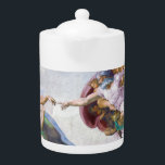 Michelangelo - Creation of Adam Isolated Teapot<br><div class="desc">Creation of Adam on the ceiling of Sistine Chapel's - Michelangelo,  1508-1512</div>