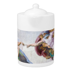 Michelangelo - Creation of Adam Isolated Teapot
