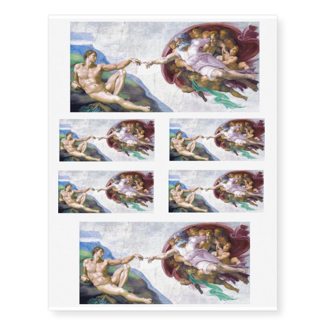 Michelangelo - Creation of Adam Isolated Temporary Tattoos (Front)