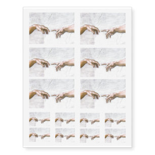 Michelangelo - Creation of Adam Isolated Temporary Tattoos
