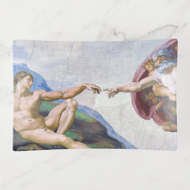 Michelangelo - Creation of Adam Isolated Trinket Tray (Front)