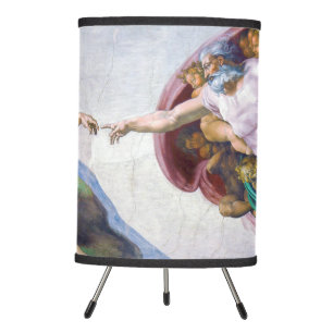 Michelangelo - Creation of Adam Isolated Tripod Lamp
