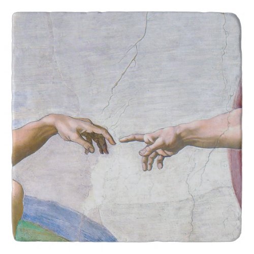 Michelangelo _ Creation of Adam Isolated Trivet