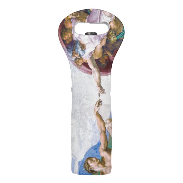 Michelangelo - Creation of Adam Isolated Wine Bag (Front)