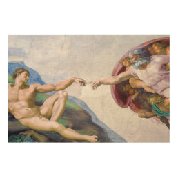 Michelangelo - Creation of Adam Isolated Wood Wall Art