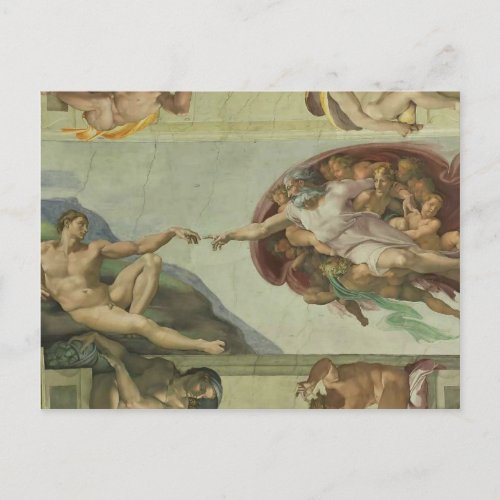 Michelangelo Creation of Adam Postcard