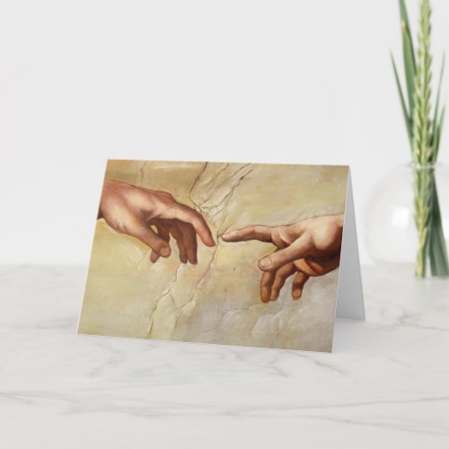 Michelangelo Creation of Adam Sistine Chapel Card