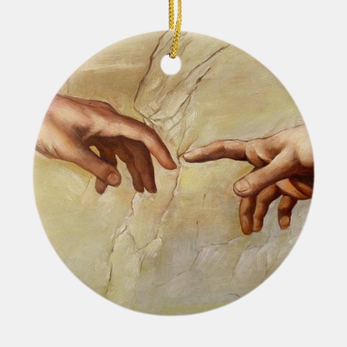 Michelangelo Creation Of Adam Sistine Chapel Ceramic Ornament Zazzle Com