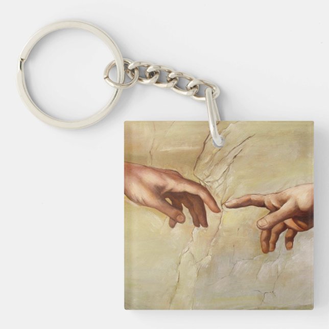 Michelangelo Creation of Adam Sistine Chapel Keychain (Front)