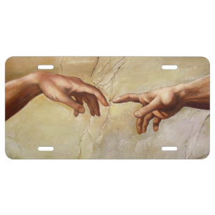 Michelangelo Creation of Adam Sistine Chapel License Plate