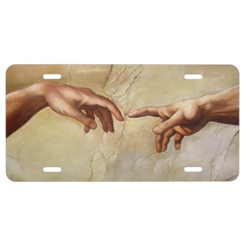 Michelangelo Creation of Adam Sistine Chapel License Plate