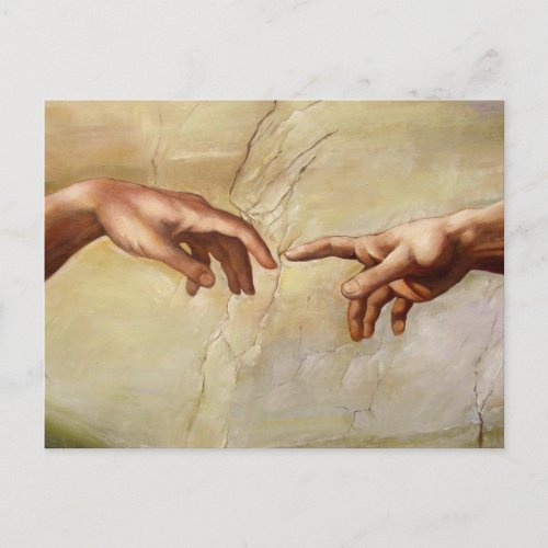 Michelangelo Creation of Adam Sistine Chapel Postcard