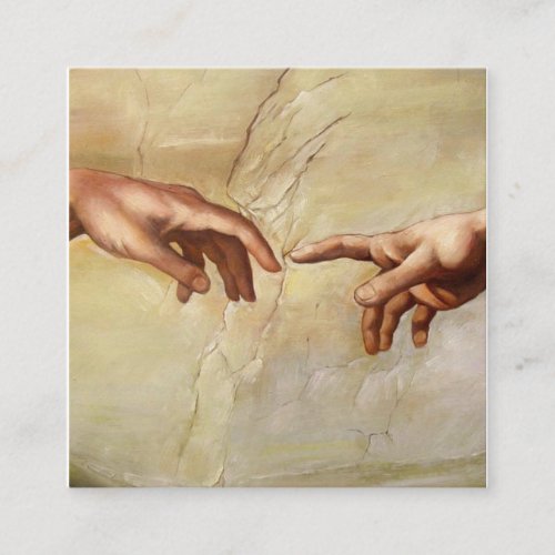 Michelangelo Creation of Adam Sistine Chapel Square Business Card
