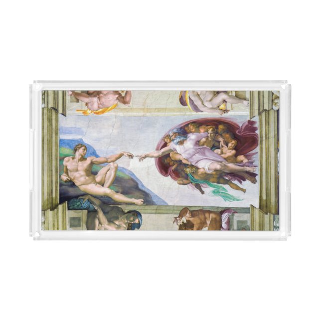 Michelangelo - Creation of Adam, Sistine Chapel's Acrylic Tray (Front)
