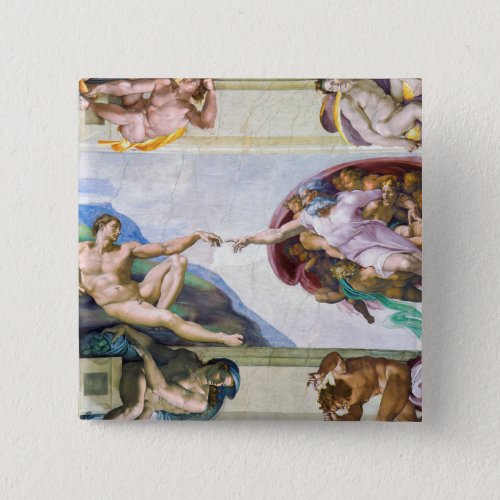 Michelangelo _ Creation of Adam Sistine Chapels Button