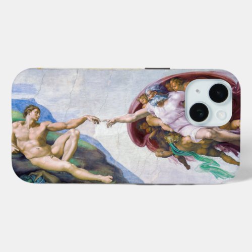 Michelangelo _ Creation of Adam Sistine Chapels iPhone 15 Case