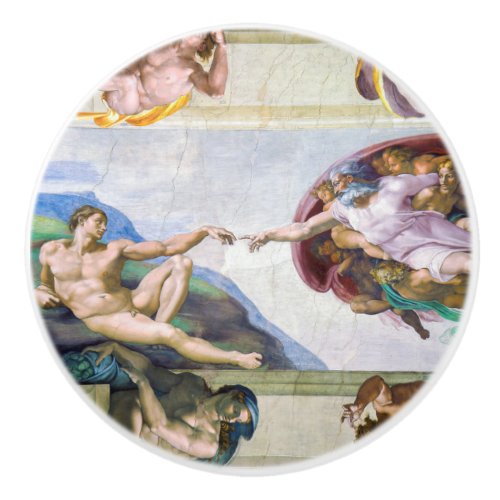 Michelangelo _ Creation of Adam Sistine Chapels Ceramic Knob
