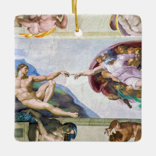 Michelangelo _ Creation of Adam Sistine Chapels Ceramic Ornament