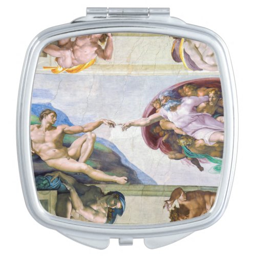 Michelangelo _ Creation of Adam Sistine Chapels Compact Mirror