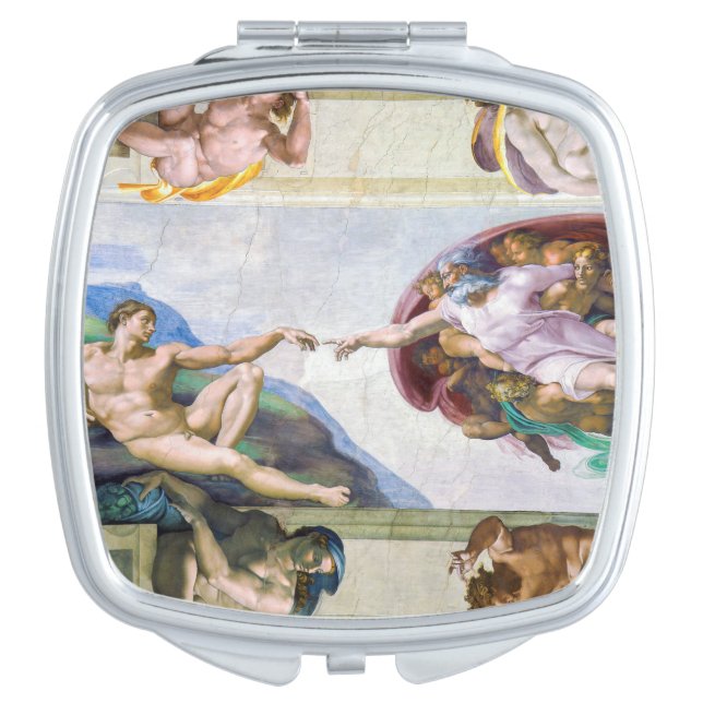 Michelangelo - Creation of Adam, Sistine Chapel's Compact Mirror (Front)
