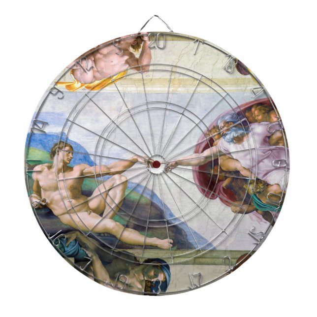 Michelangelo - Creation of Adam, Sistine Chapel's Dart Board (Front)