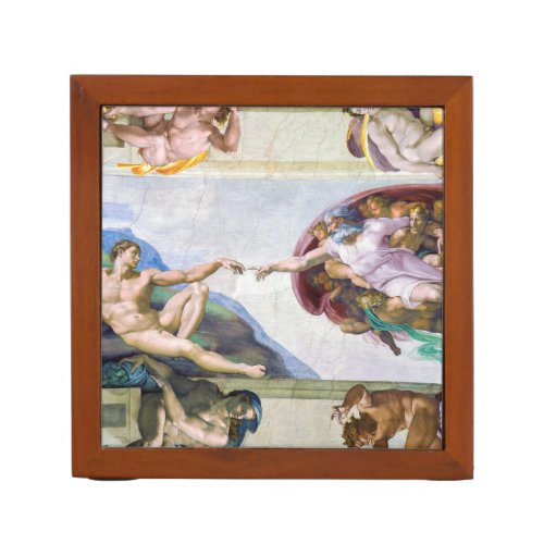 Michelangelo _ Creation of Adam Sistine Chapels Desk Organizer