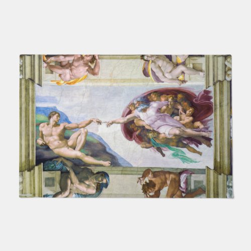 Michelangelo _ Creation of Adam Sistine Chapels Doormat