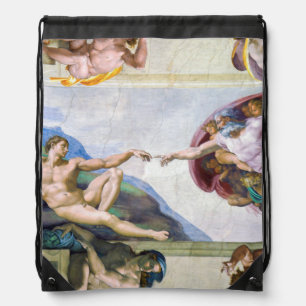 Michelangelo - Creation of Adam, Sistine Chapel's Drawstring Bag