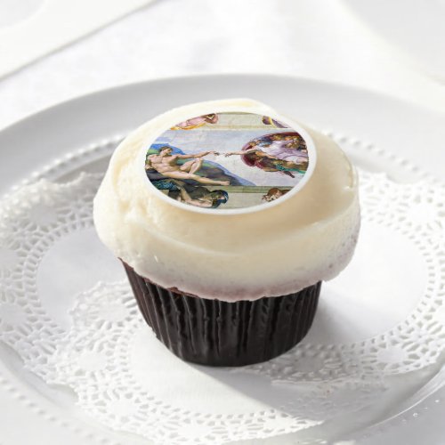 Michelangelo _ Creation of Adam Sistine Chapels Edible Frosting Rounds