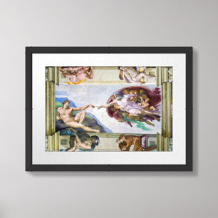 Michelangelo - Creation of Adam, Sistine Chapel's Framed Art