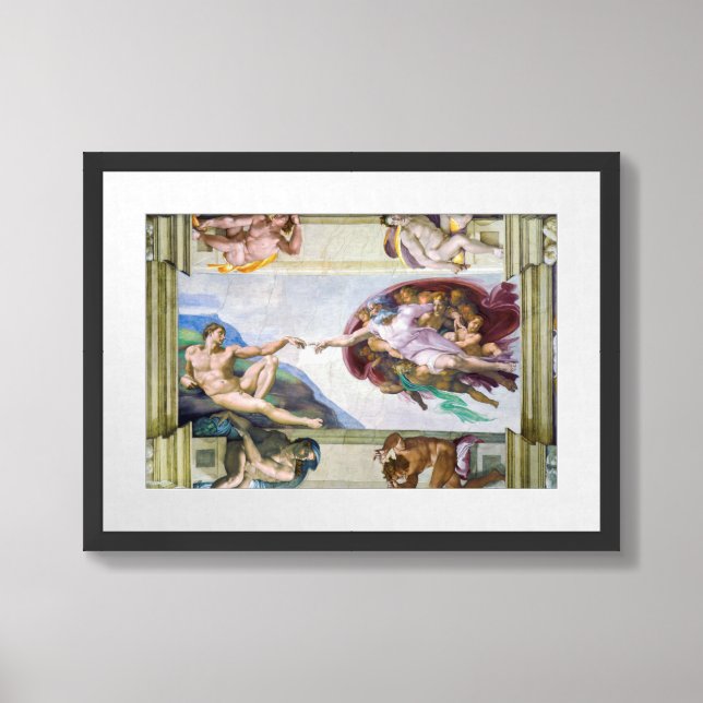 Michelangelo - Creation of Adam, Sistine Chapel's Framed Art (Framed Front)