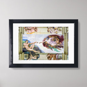 Michelangelo - Creation of Adam, Sistine Chapel's Framed Art