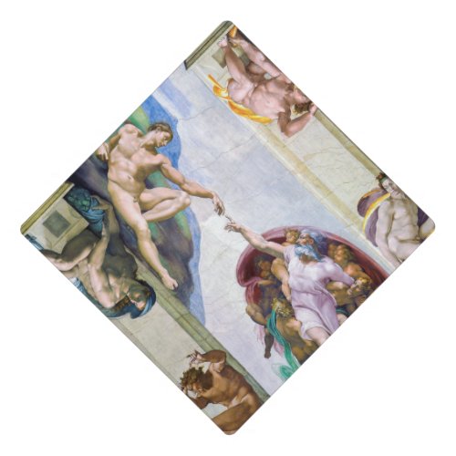 Michelangelo _ Creation of Adam Sistine Chapels Graduation Cap Topper