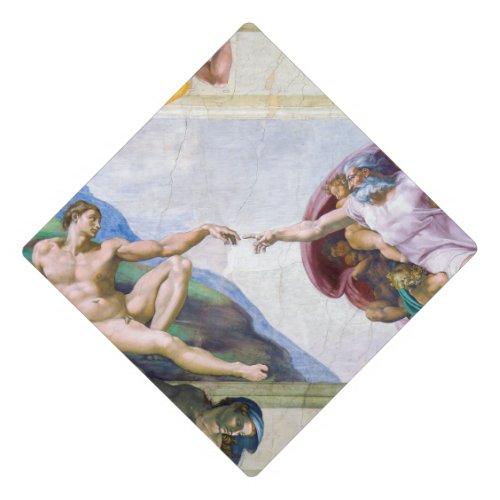 Michelangelo _ Creation of Adam Sistine Chapels Graduation Cap Topper