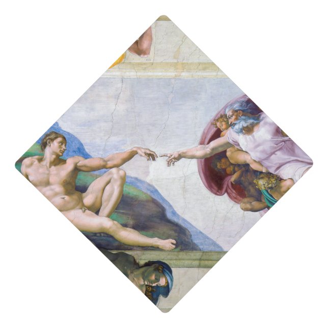 Michelangelo - Creation of Adam, Sistine Chapel's Graduation Cap Topper (Front)