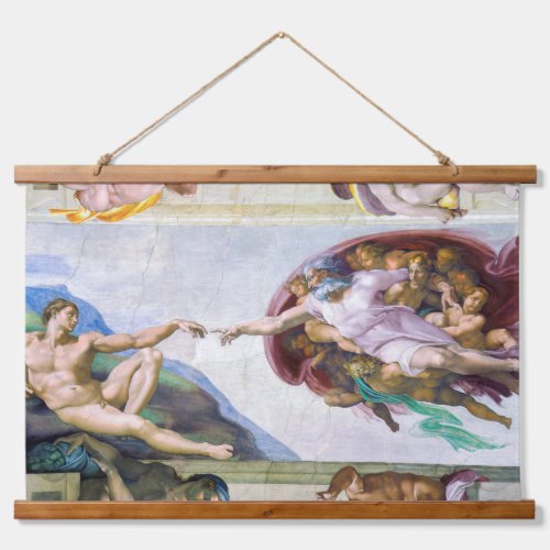 Michelangelo _ Creation of Adam Sistine Chapels Hanging Tapestry
