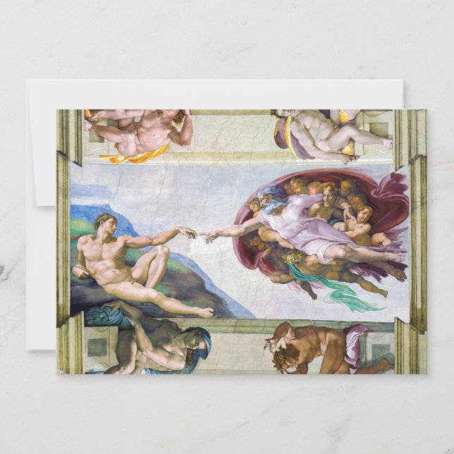 Michelangelo - Creation of Adam, Sistine Chapel's Invitation (Front)