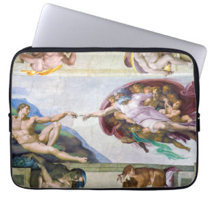 Michelangelo - Creation of Adam, Sistine Chapel's Laptop Sleeve