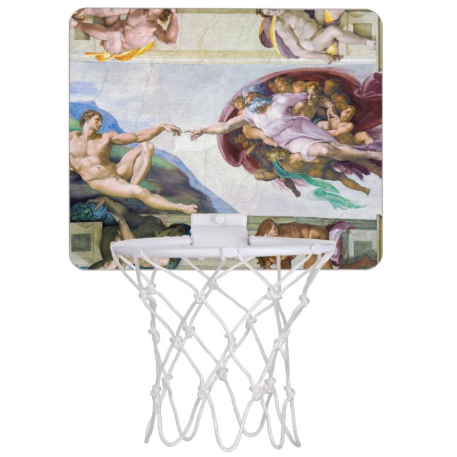 Michelangelo - Creation of Adam, Sistine Chapel's Mini Basketball Hoop (Front)