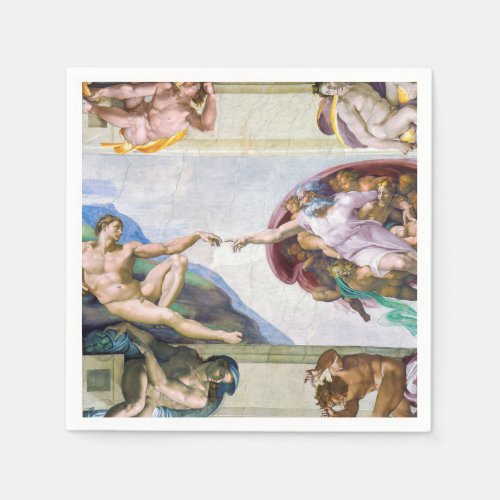Michelangelo _ Creation of Adam Sistine Chapels Napkins
