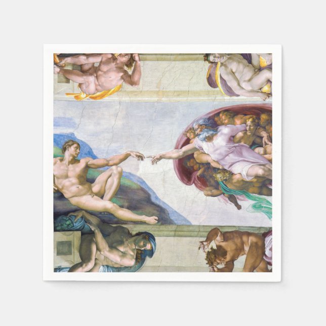 Michelangelo - Creation of Adam, Sistine Chapel's Napkins (Front)