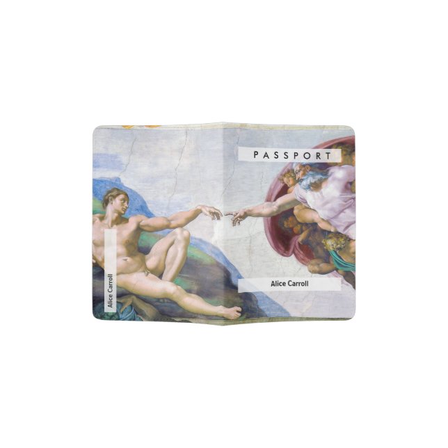 Michelangelo - Creation of Adam, Sistine Chapel's Passport Holder (Opened)