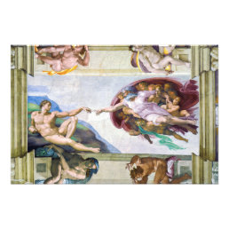 Michelangelo - Creation of Adam, Sistine Chapel&#39;s Photo Print