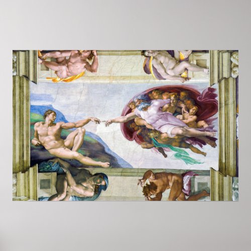 Michelangelo _ Creation of Adam Sistine Chapels Poster