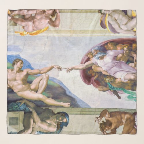 Michelangelo _ Creation of Adam Sistine Chapels Scarf
